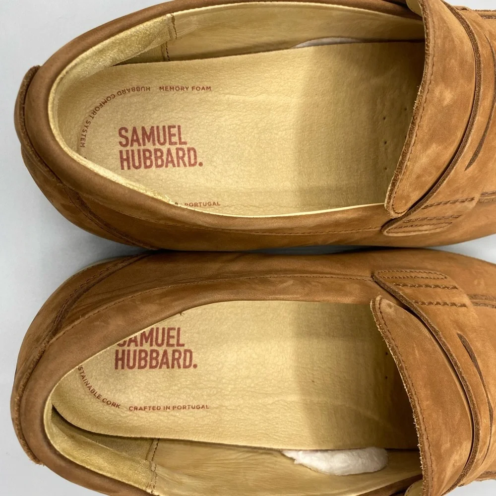 Samuel Hubbard Men's 9.5 Tailored Traveler Penny Loafer Brown Nubuck Leather - Picture 6 of 9